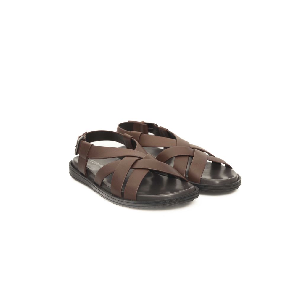 Cerruti 1881 Brown Cowhide Men Sandal - ClickThatClicks 