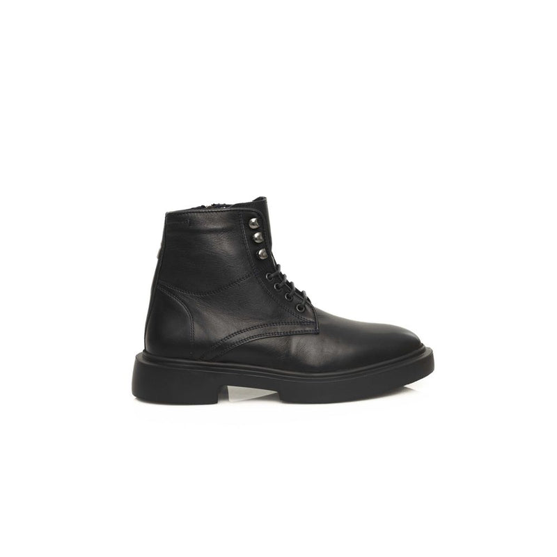 Cerruti 1881 Black Calfskin Men Boot