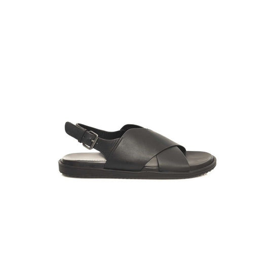 Cerruti 1881 Black Leather Men Sandal - ClickThatClicks 