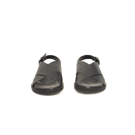 Cerruti 1881 Black Leather Men Sandal - ClickThatClicks 