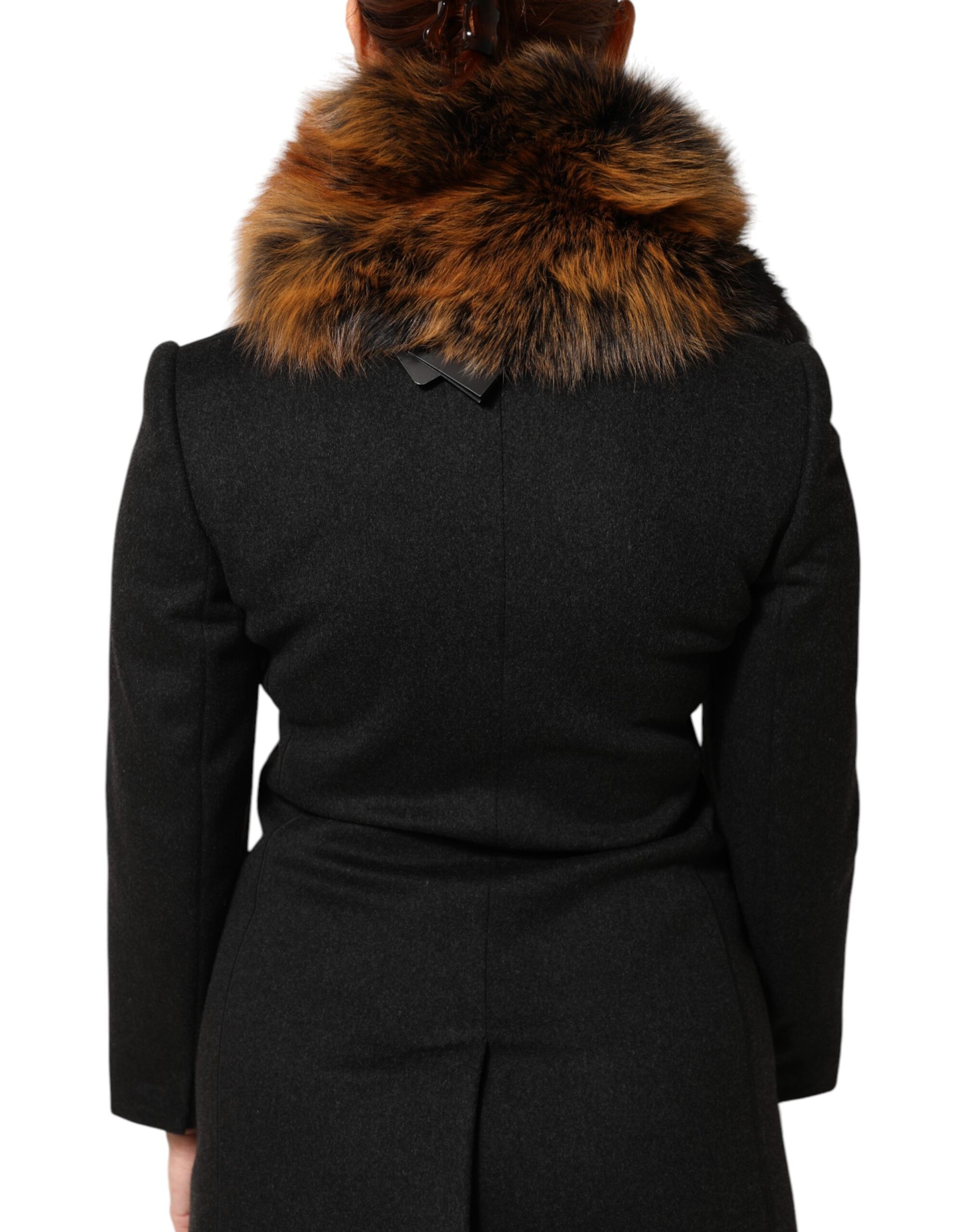 Dolce & Gabbana Brown Red Fox Fur Neck Cashmere Warmer Scarf - ClickThatClicks 