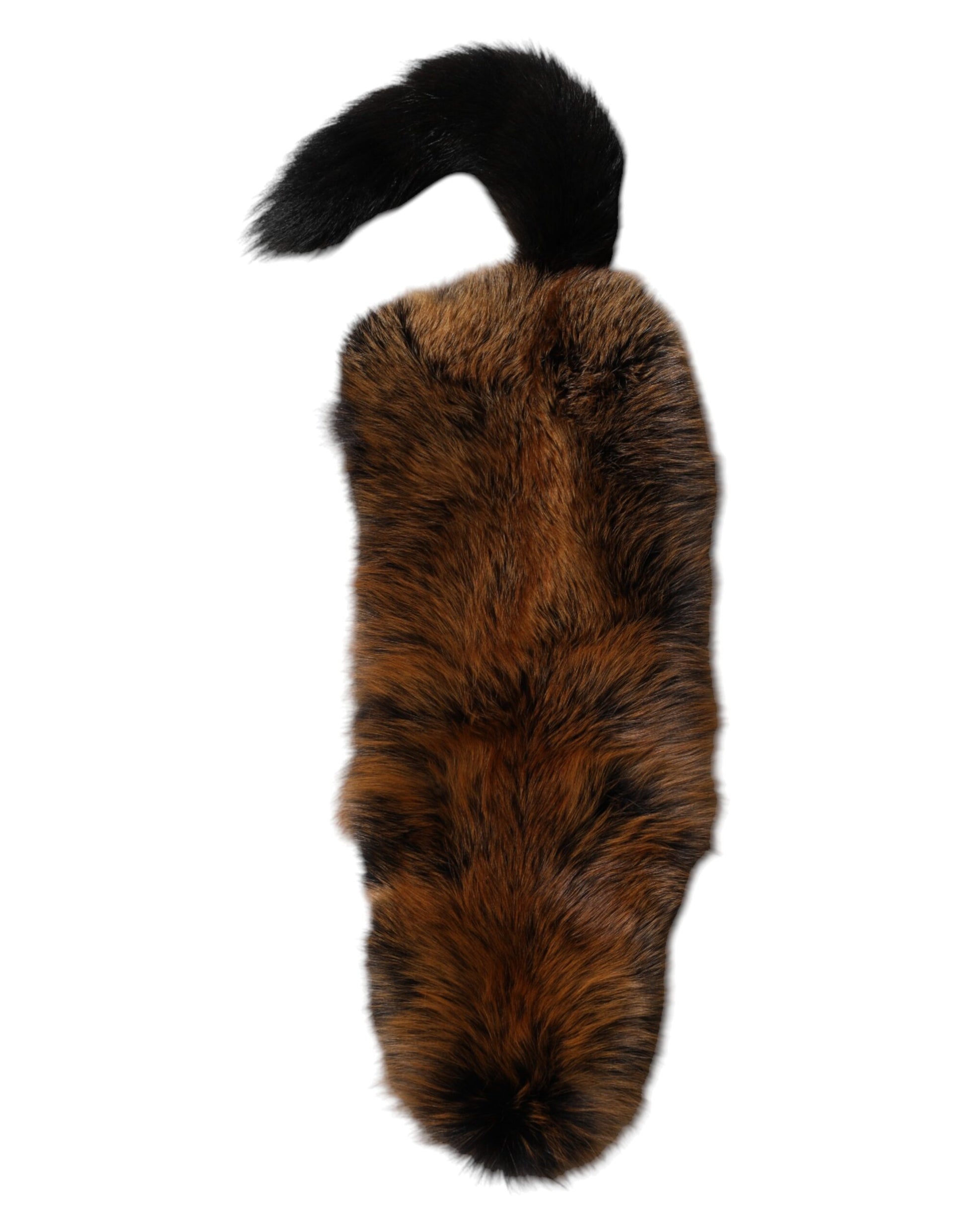 Dolce & Gabbana Brown Red Fox Fur Neck Cashmere Warmer Scarf - ClickThatClicks 