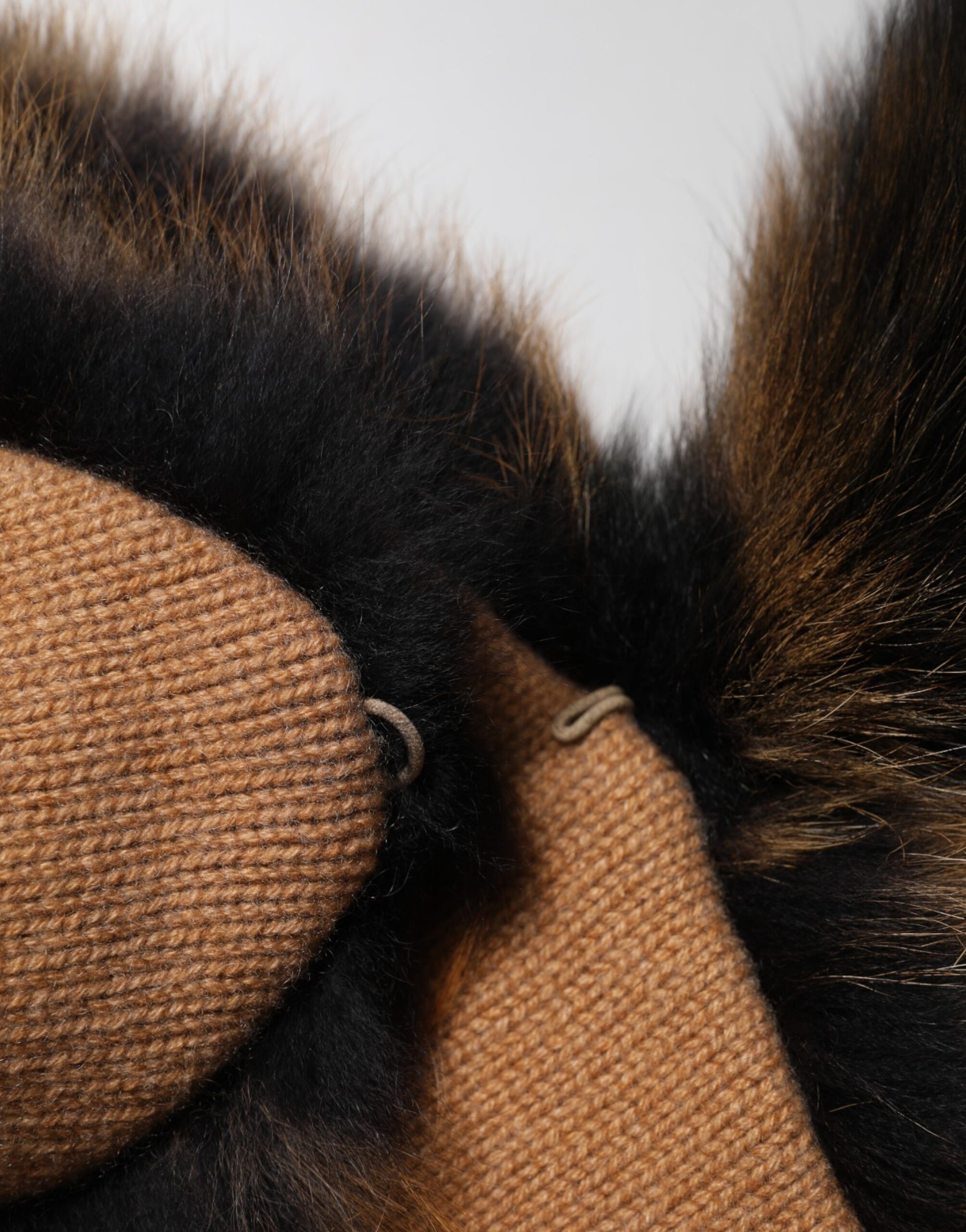 Dolce & Gabbana Brown Red Fox Fur Neck Cashmere Warmer Scarf - ClickThatClicks 