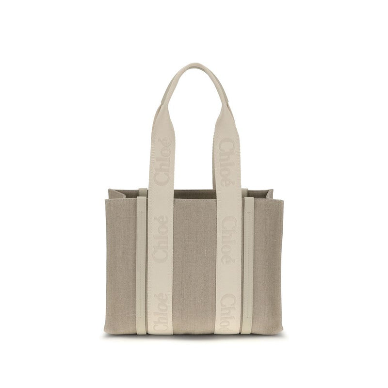 Chloé Beige Linen Shoulder Bag