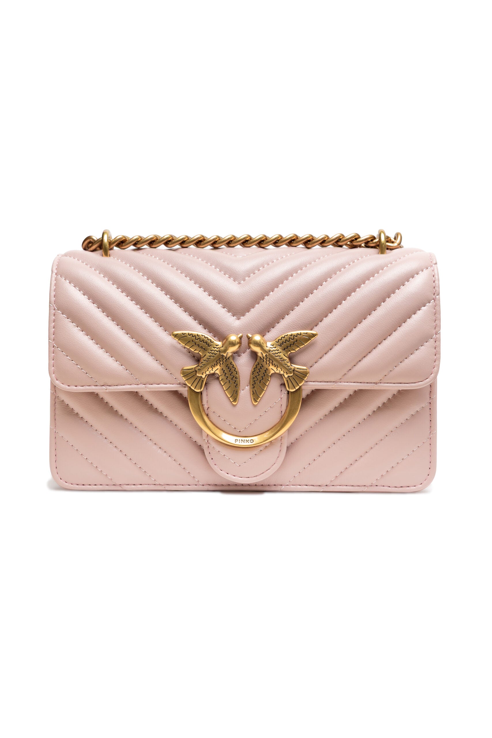 PINKO Powder Pink Love One Mini Shoulder Bag - ClickThatClicks 