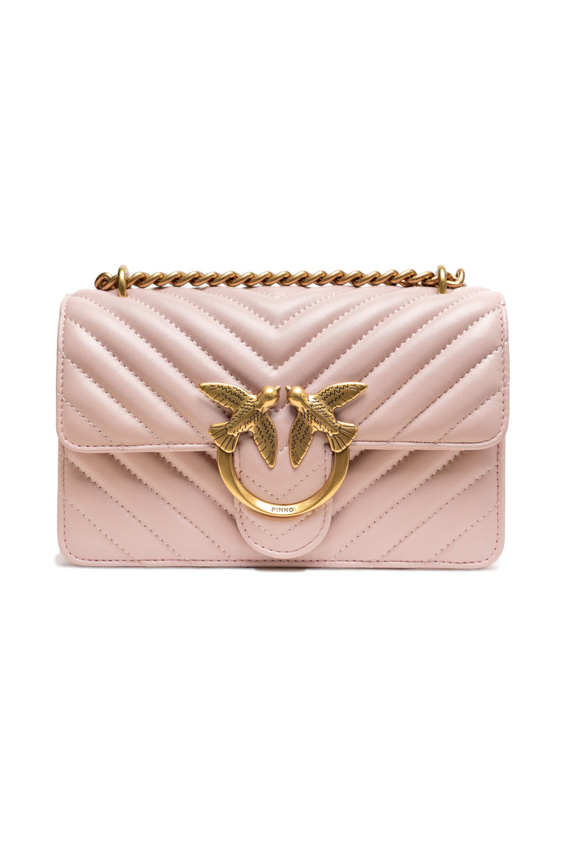 PINKO Powder Pink Love One Mini Shoulder Bag