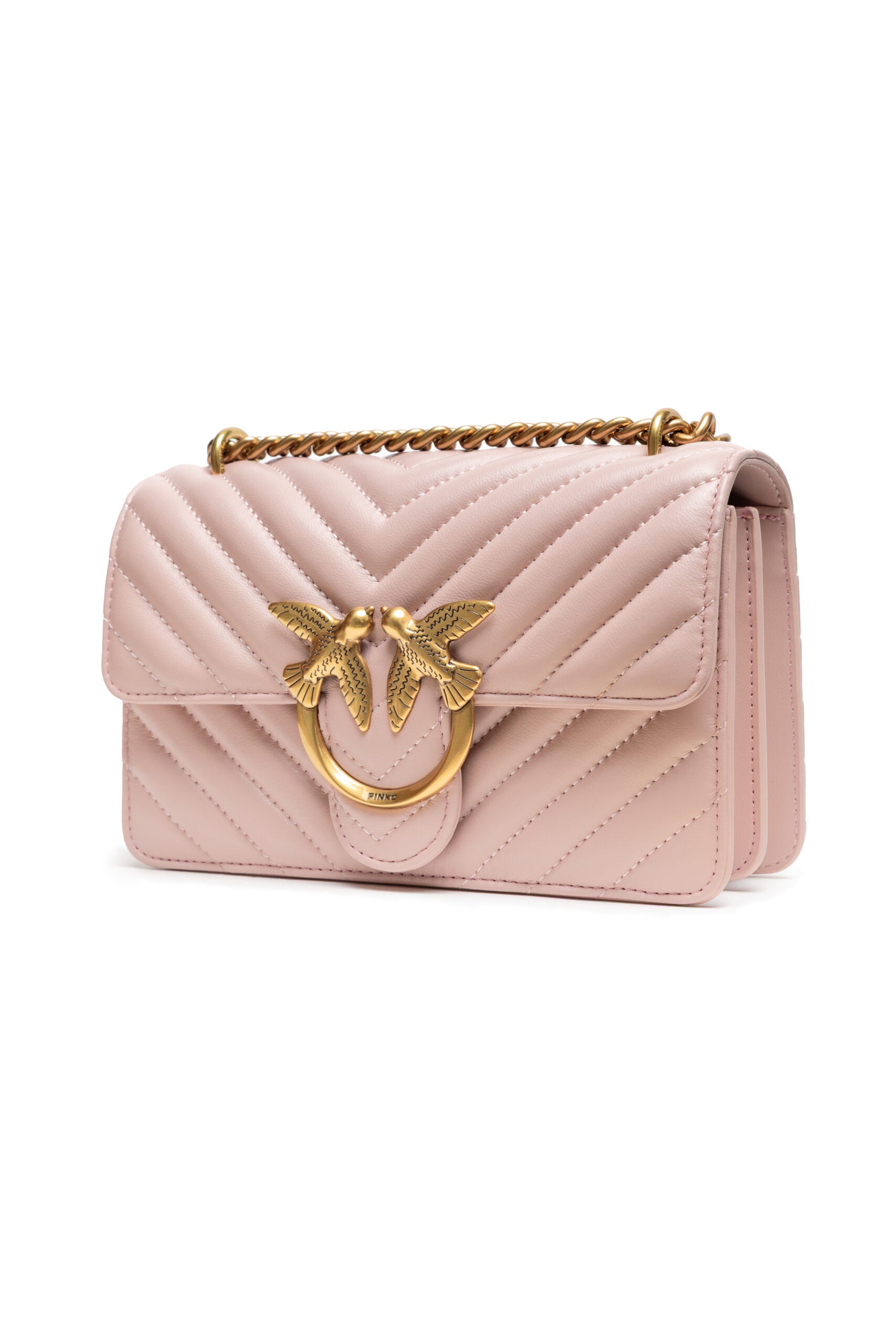 PINKO Powder Pink Love One Mini Shoulder Bag - ClickThatClicks 