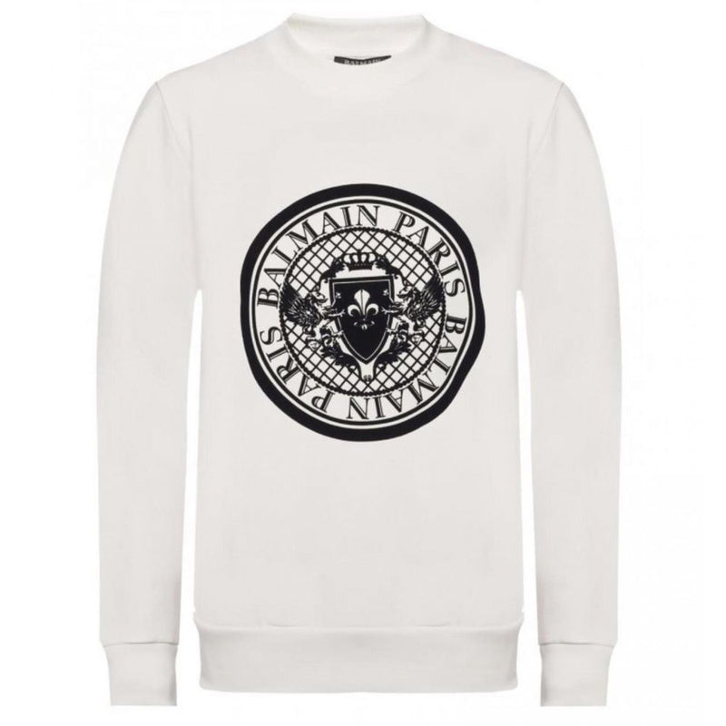 Balmain White Cotton Sweatshirt