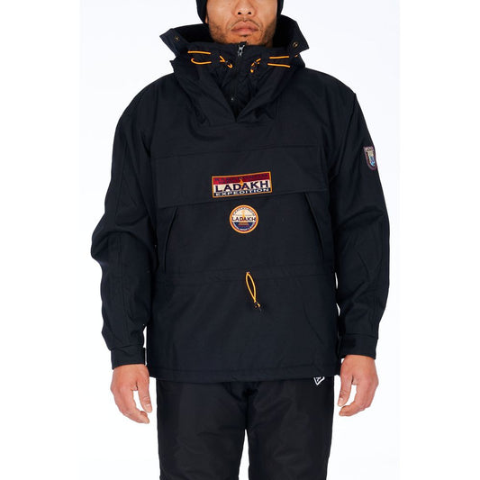 Ladakh Black Polyester Men's Jacket - ClickThatClicks 