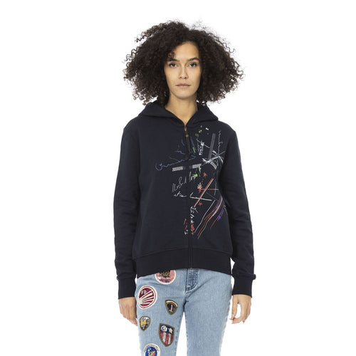 Mr&Mrs Italy Blue Cotton Women Sweatshirt - ClickThatClicks 