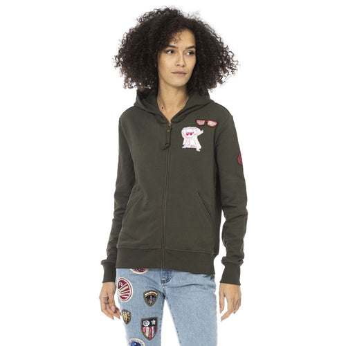 Mr&Mrs Italy Green Cotton Women Hoodie - ClickThatClicks 