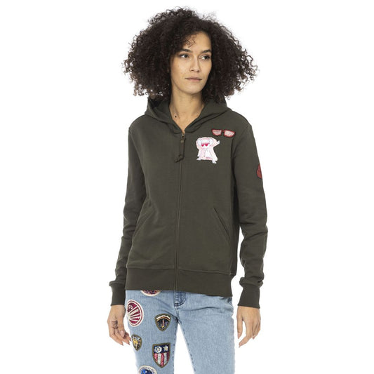 Mr&Mrs Italy Green Cotton Women Hoodie - ClickThatClicks 