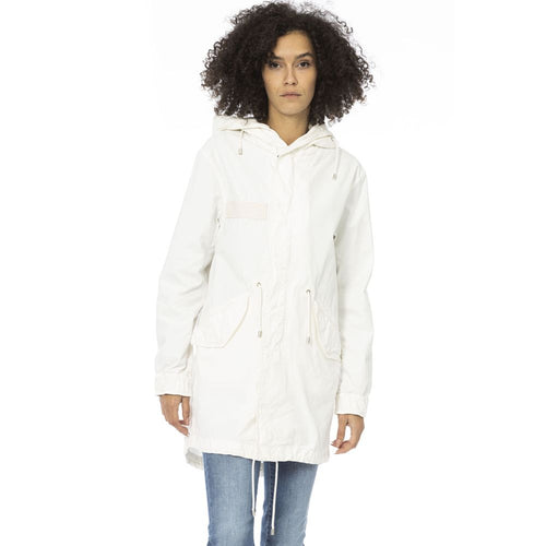 Mr&Mrs Italy White Cotton Women Parka - ClickThatClicks 