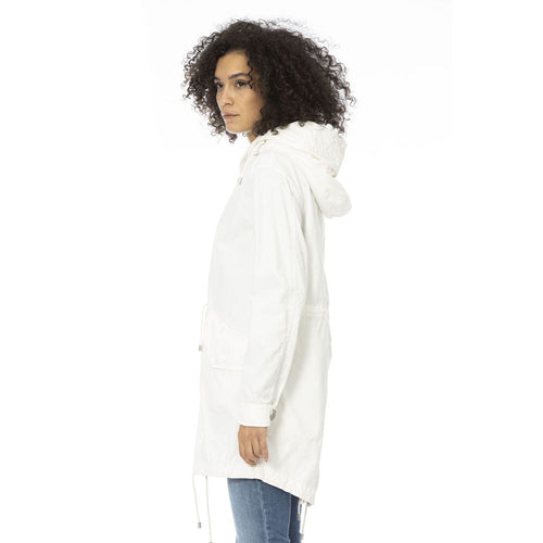 Mr&Mrs Italy White Cotton Women Parka - ClickThatClicks 