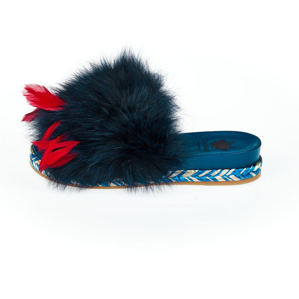 Mr&Mrs Italy Blue Lamb Leather Women Sandal - ClickThatClicks 