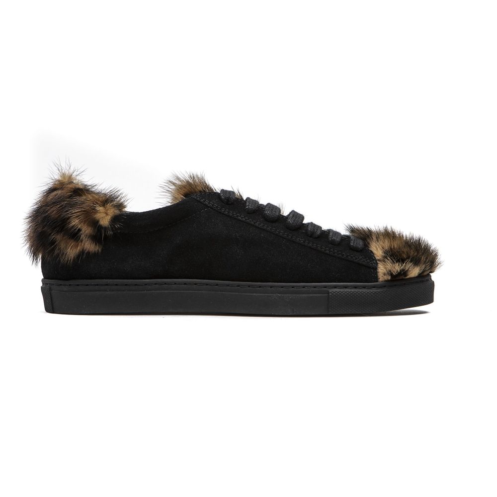Mr&Mrs Italy Black Leather Women Sneaker - ClickThatClicks 