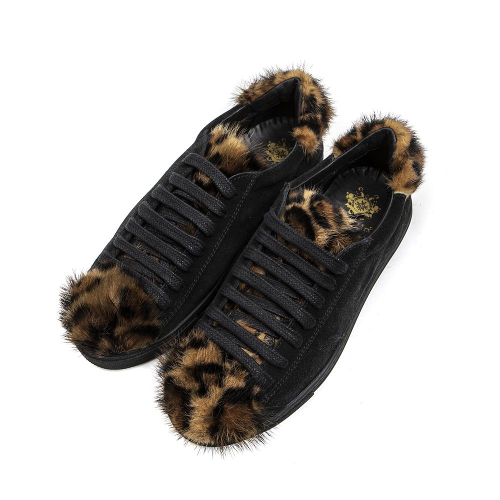 Mr&Mrs Italy Black Leather Women Sneaker - ClickThatClicks 