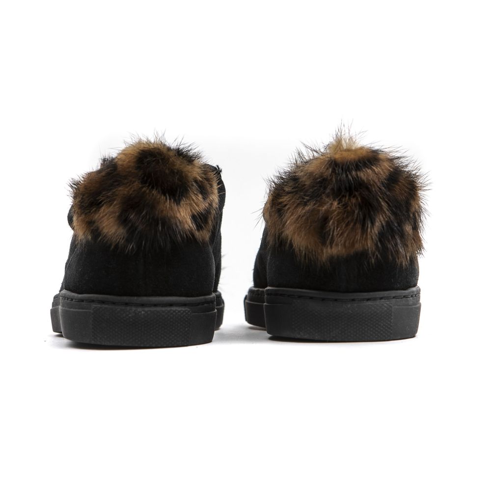 Mr&Mrs Italy Black Leather Women Sneaker - ClickThatClicks 