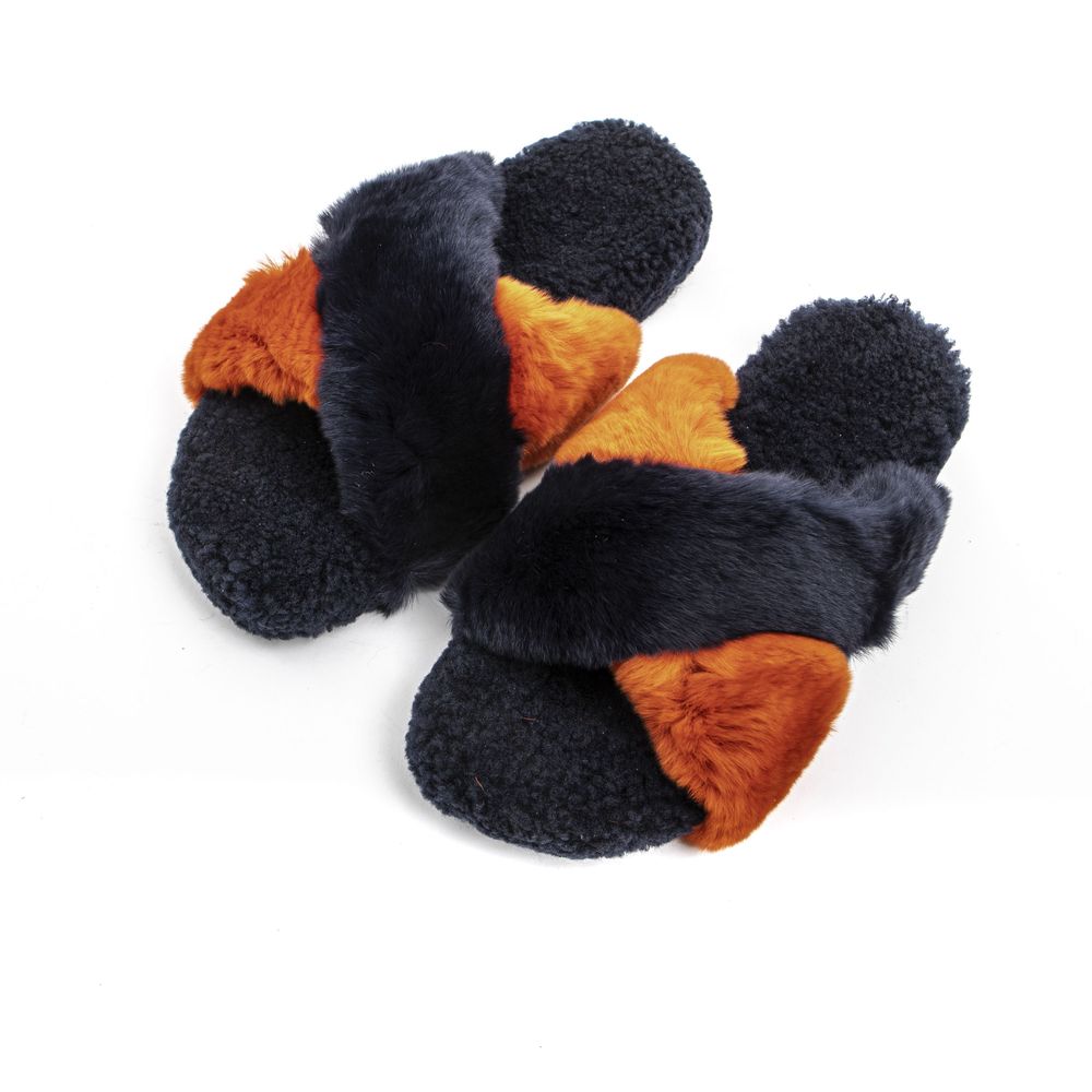 Mr&Mrs Italy Blue Rabbit Fur Women Sandal - ClickThatClicks 