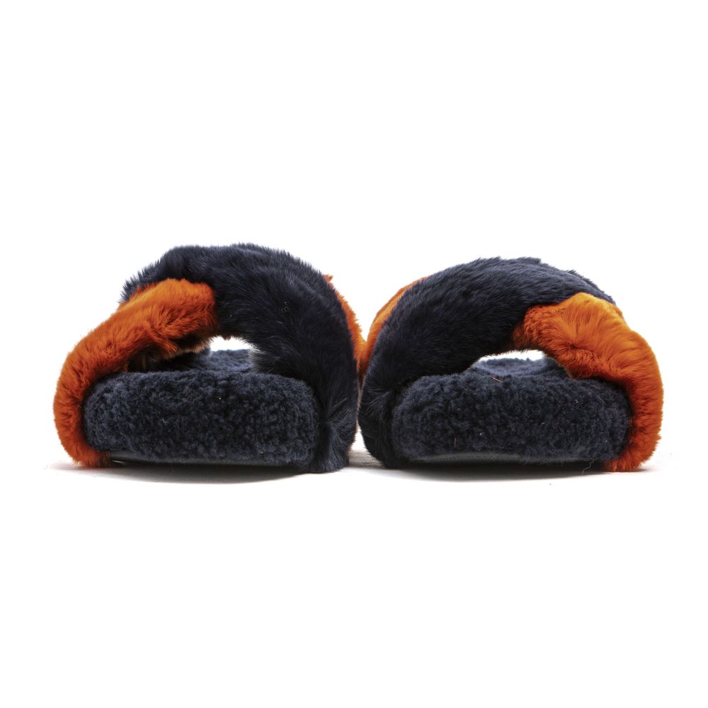 Mr&Mrs Italy Blue Rabbit Fur Women Sandal - ClickThatClicks 
