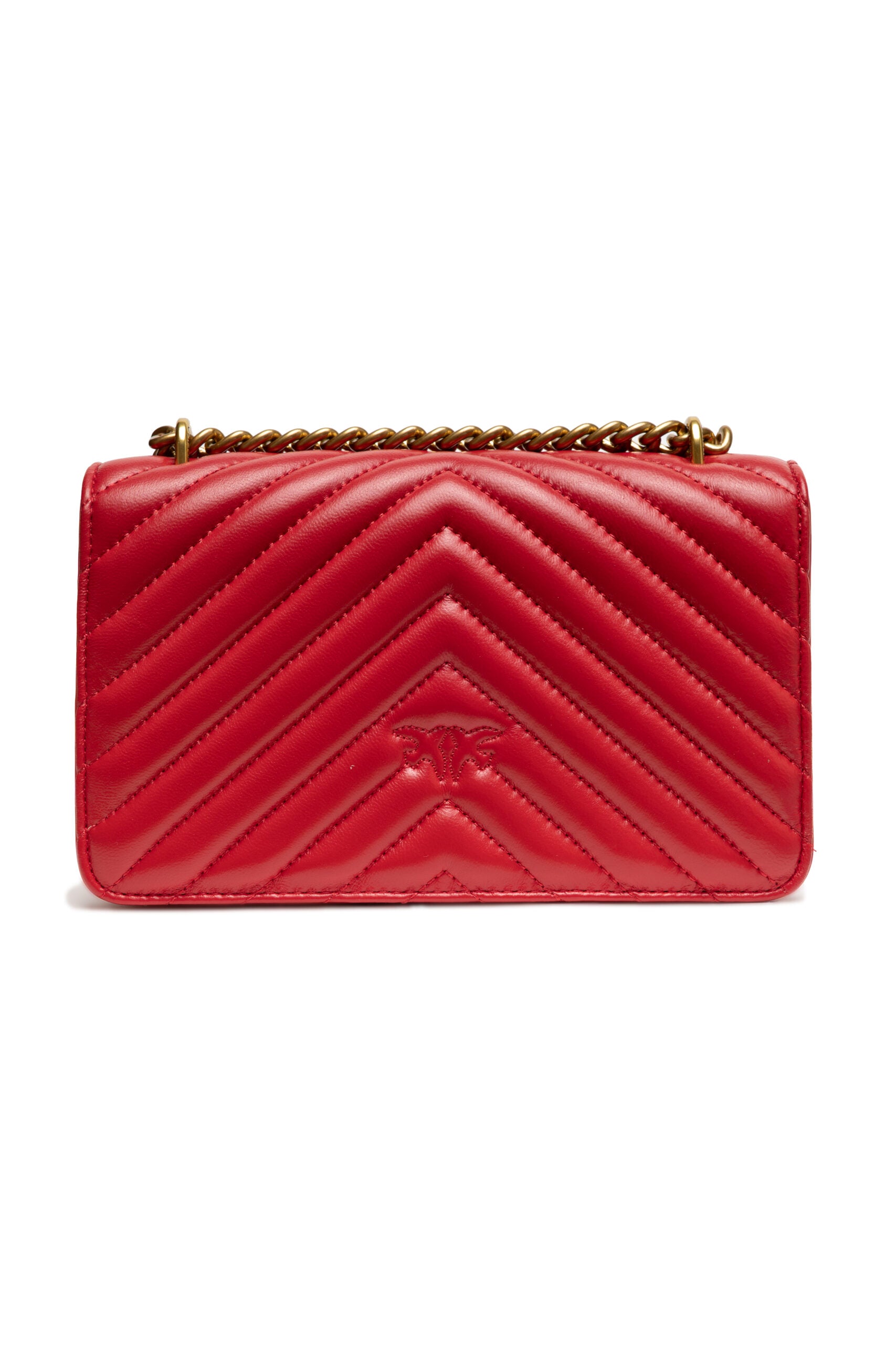 PINKO Red Leather Love One Mini Shoulder Bag - ClickThatClicks 