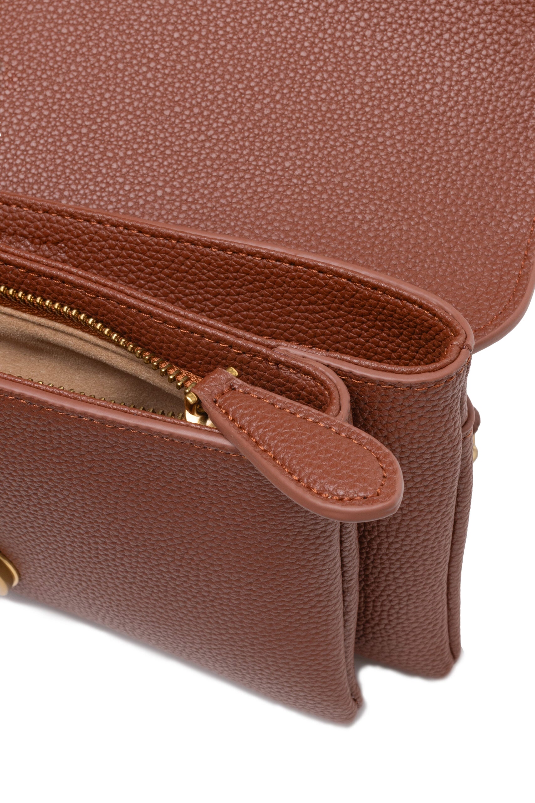 PINKO Brown Leather Love Boucle Riga Shoulder Bag - ClickThatClicks 