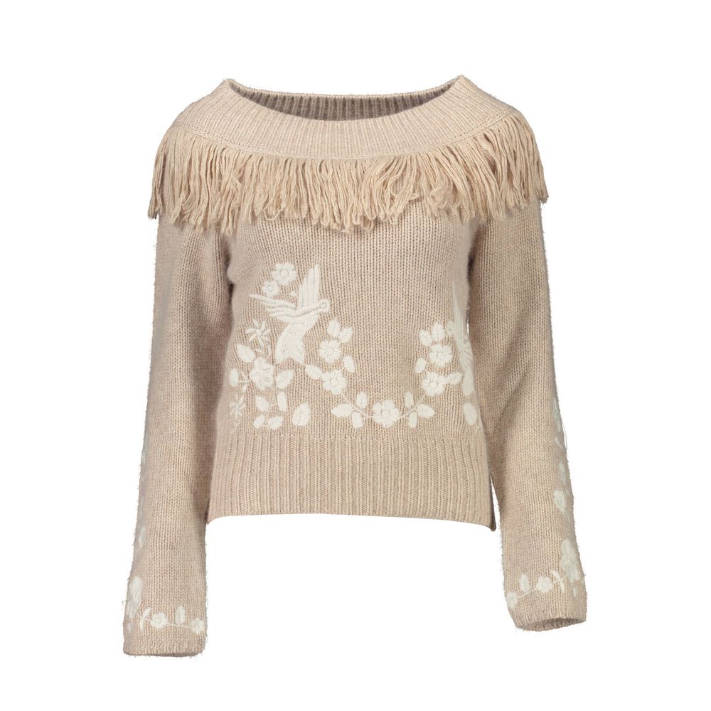 Blugirl Beige Viscose Women's Sweater - ClickThatClicks 