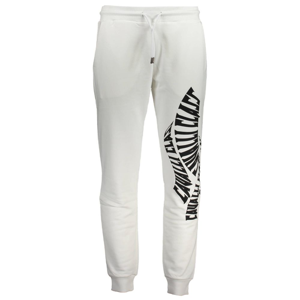 Cavalli Class Bianco Cotton Men Sport Pant - ClickThatClicks 