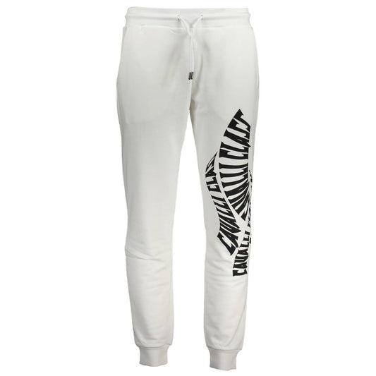 Cavalli Class Bianco Cotton Men Sport Pant - ClickThatClicks 