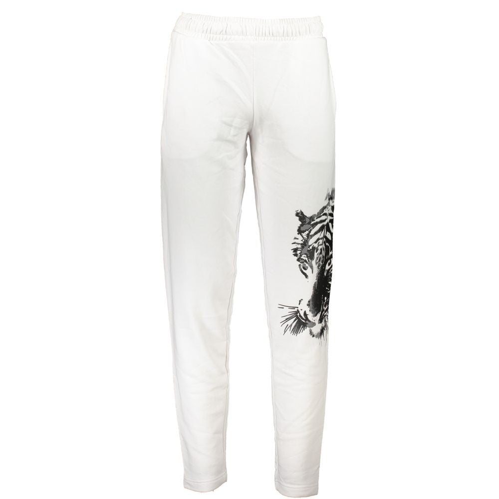 Cavalli Class Bianco Cotton Men's Track Pant - ClickThatClicks 