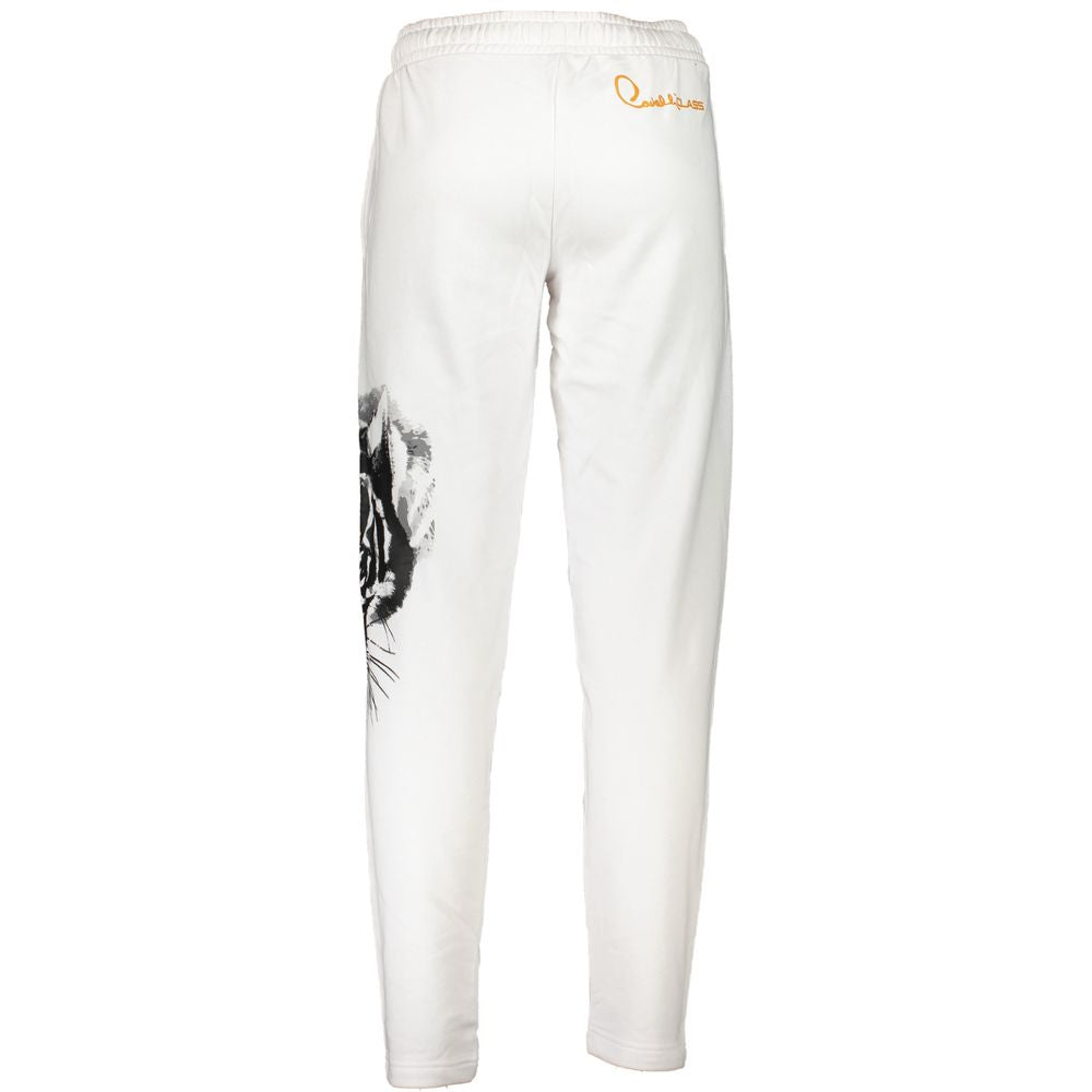 Cavalli Class Bianco Cotton Men's Track Pant - ClickThatClicks 