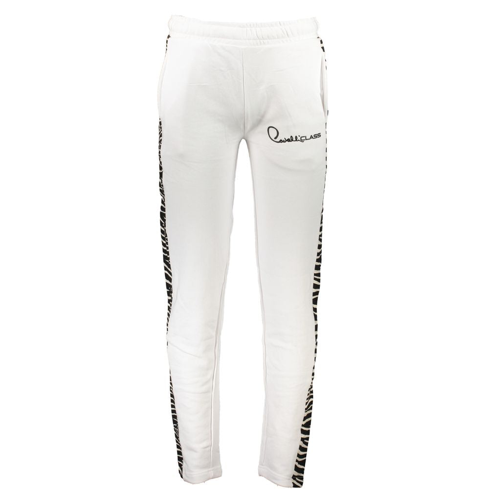 Cavalli Class White Cotton Men's Sweatpant - ClickThatClicks 