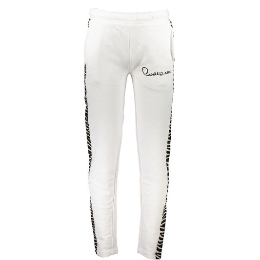 Cavalli Class White Cotton Men's Sweatpant - ClickThatClicks 