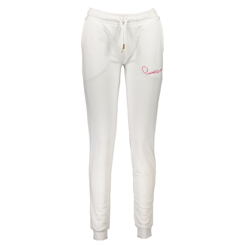 Cavalli Class White Cotton Women's Sweatpant - ClickThatClicks 