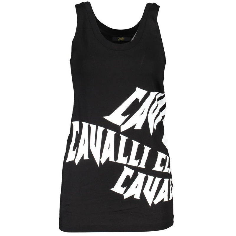 Cavalli Class Black Cotton Tank Top