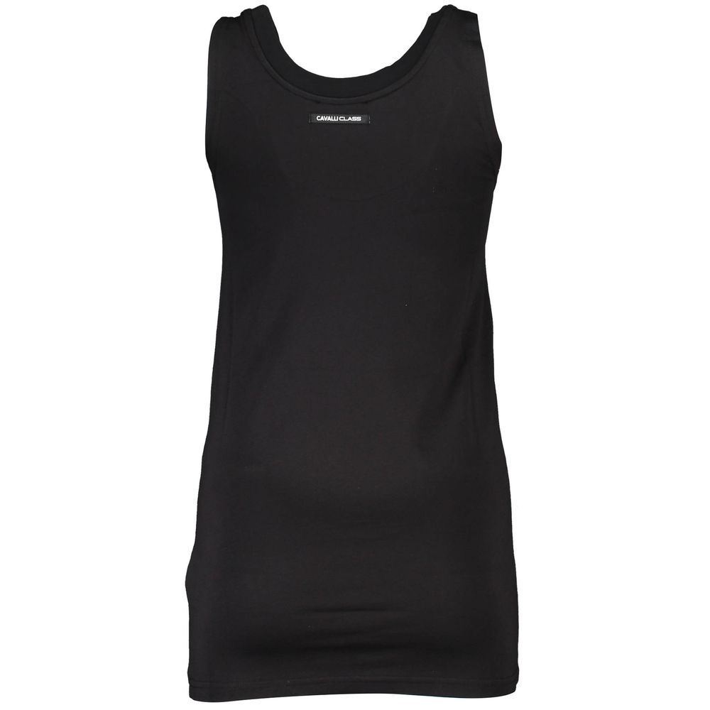 Cavalli Class Black Cotton Women Tank Top - ClickThatClicks 
