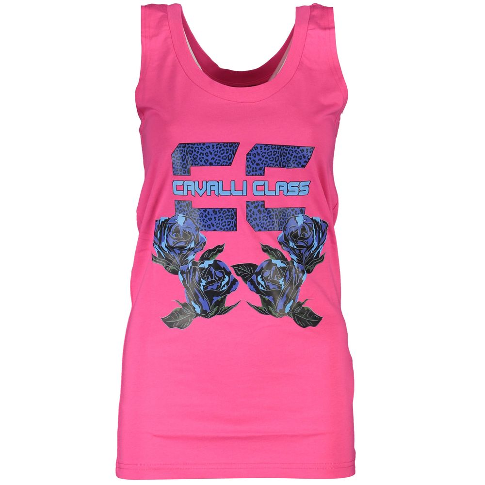 Cavalli Class Rosa Cotton Women Tank Top - ClickThatClicks 
