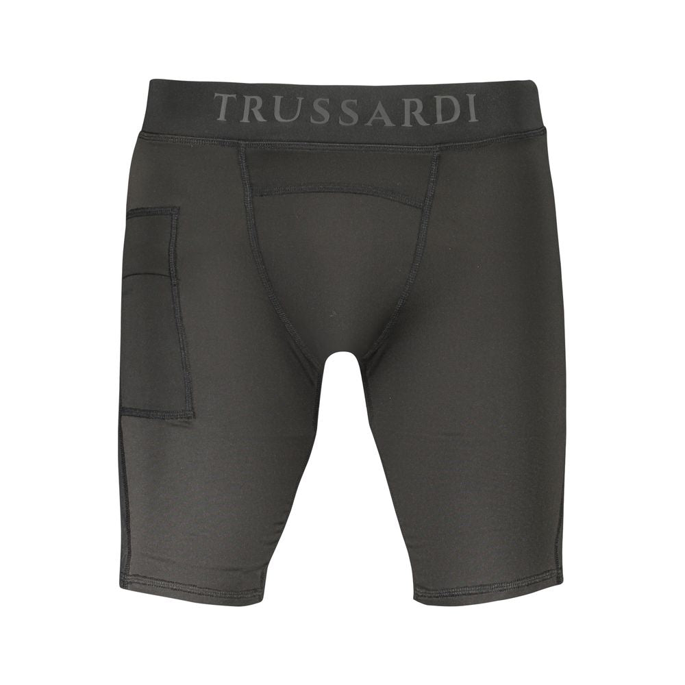 Trussardi Black Polyester Men's Workout Legging - ClickThatClicks 