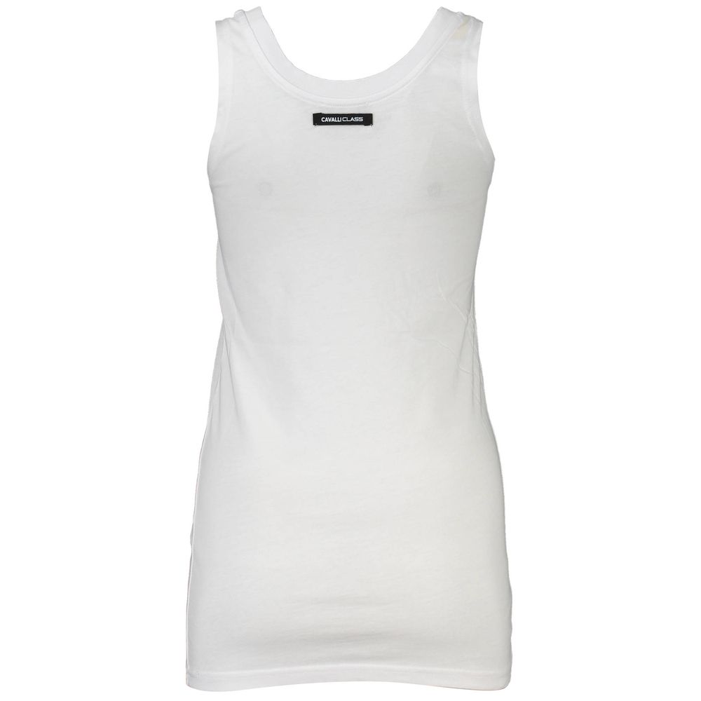 Cavalli Class White Cotton Women Tank Top - ClickThatClicks 