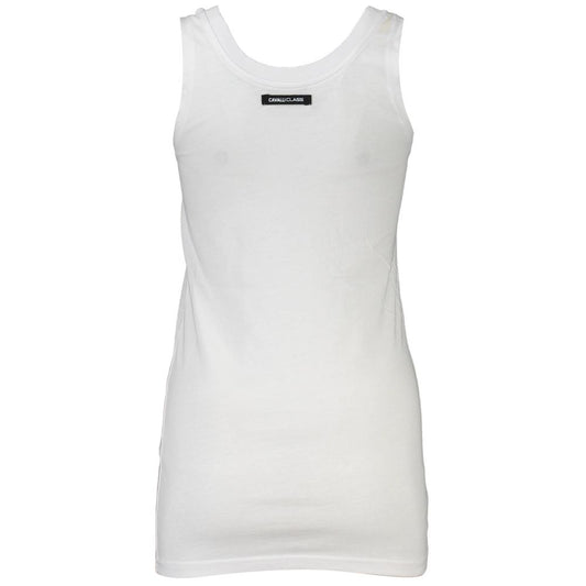 Cavalli Class White Cotton Women Tank Top - ClickThatClicks 