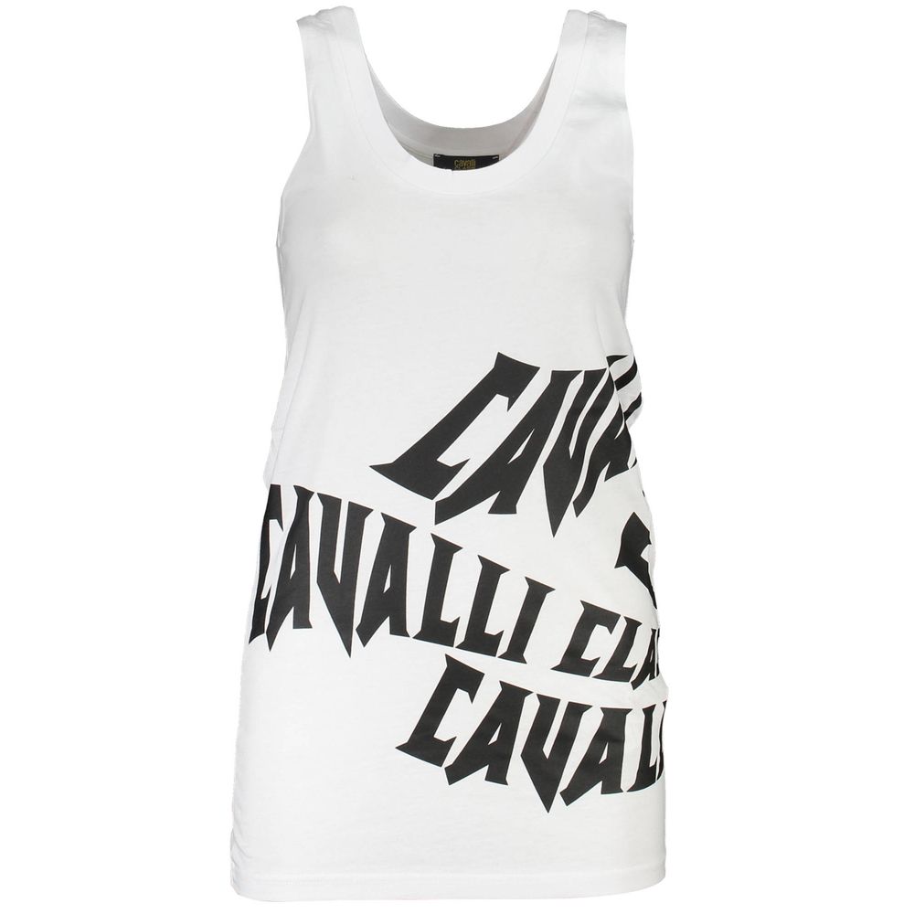 Cavalli Class White Cotton Women Tank Top - ClickThatClicks 