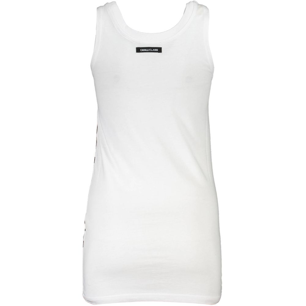 Cavalli Class White Cotton Women Tank Top - ClickThatClicks 