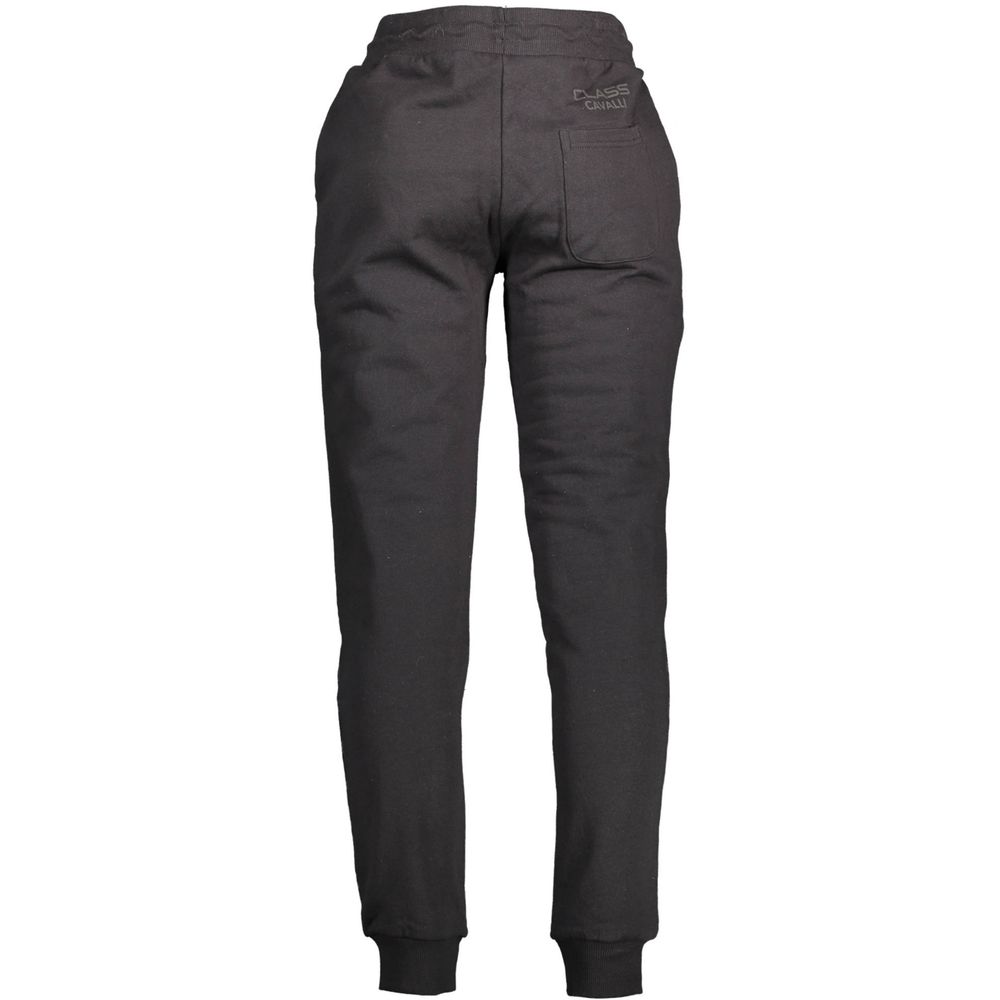 Cavalli Class Black Cotton Men's Sweatpants - ClickThatClicks 