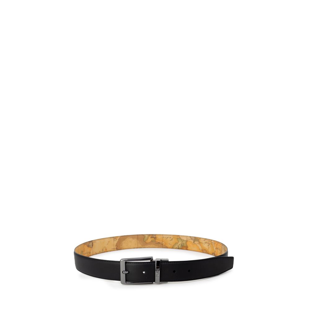 Alviero Martini Prima Classe Black Leather Regular Belt - ClickThatClicks 