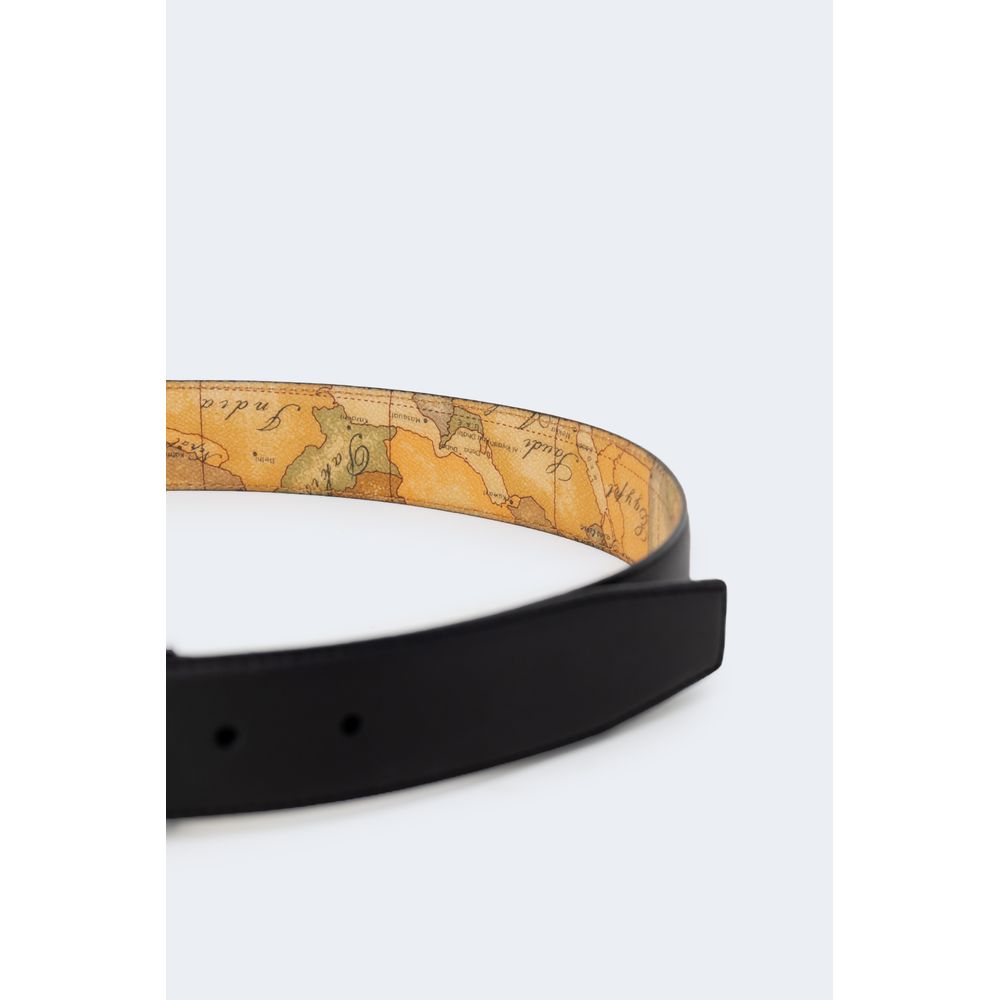 Alviero Martini Prima Classe Black Leather Regular Belt - ClickThatClicks 