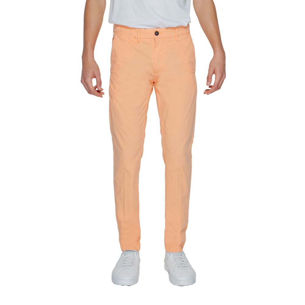 Borghese Orange Cotton Chino Pants - ClickThatClicks 