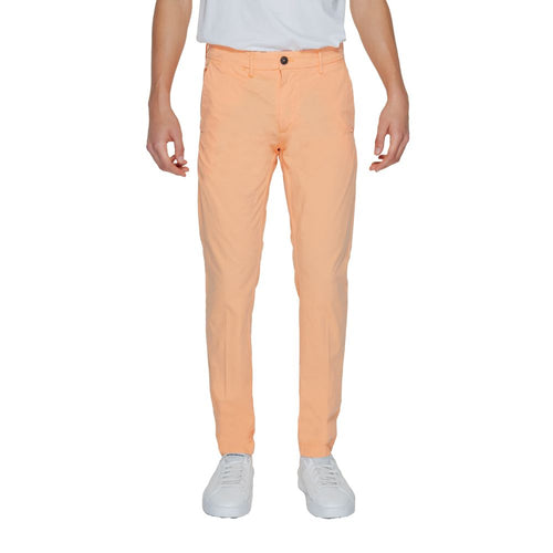 Borghese Orange Cotton Chino Pants - ClickThatClicks 