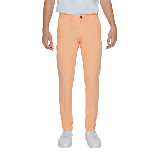 Borghese Orange Cotton Chino Pants - ClickThatClicks 