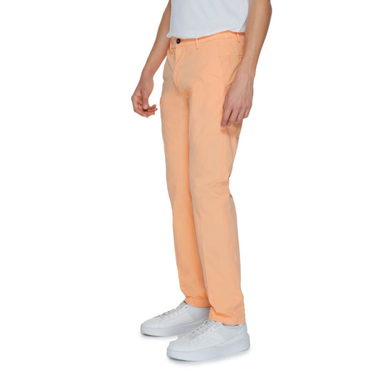 Borghese Orange Cotton Chino Pants - ClickThatClicks 