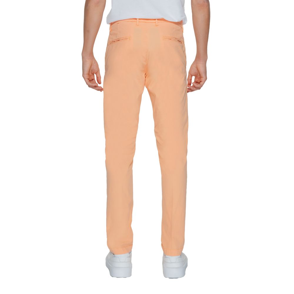 Borghese Orange Cotton Chino Pants - ClickThatClicks 